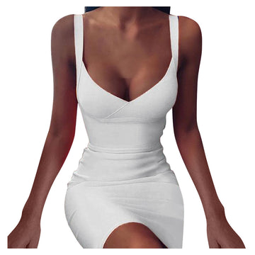 Women's Sleeveless Camisole Dress Sexy Solid Mini Party Club