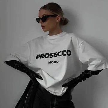 Hirsionsan Letter Printed Oversized T-Shirt