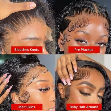 Natural Hairline Water Curly Human Hair Wigs Pre Plucked
