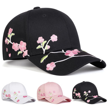 1piece Unisex Peach Blossom Embroidery Baseball Cap Outdoor