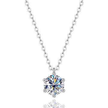 1 Carat Moissanite Pendant Necklace with GRA Certificate