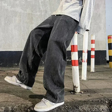 Korean Style Loose Straight Wide Leg Jeans for Men