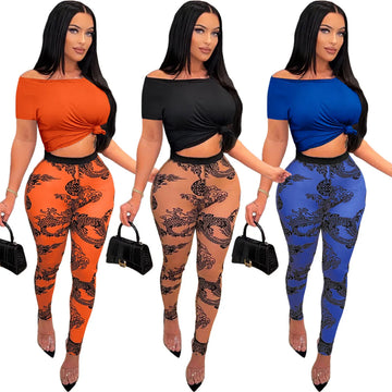 Two  Piece Set Women Sexy Solid