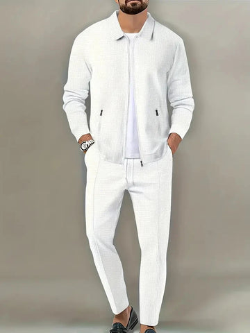 Men's Classic Sportswear Set 2 Pieces Soft Breathable Full Zip