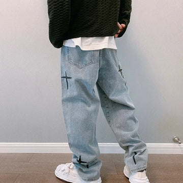 Korean Fashion Wide Leg Cargo Pants for Men