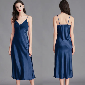 Satin Silk Sleeveless Nightgown
