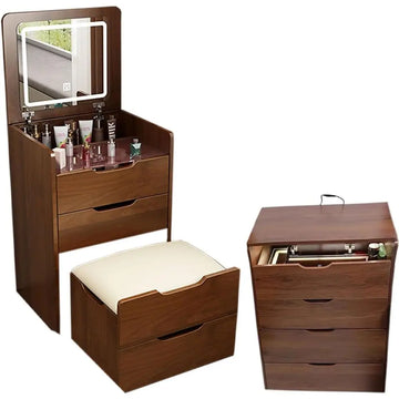 3 in 1 Vanity Desk with Plip Top Mirror, Small Make Up