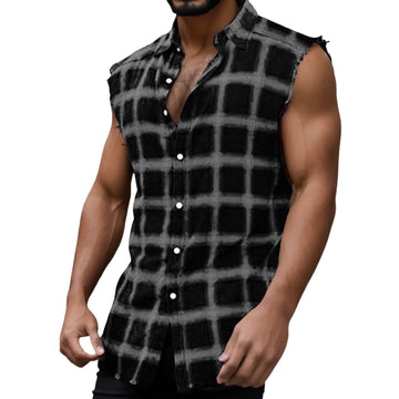 Men's Vest Tops Casual Sleeveless Shirt Single