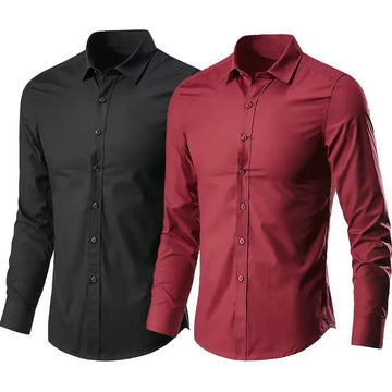 Men's Slim Fit Long Sleeve Business Shirt – Wrinkle-Free Comfort