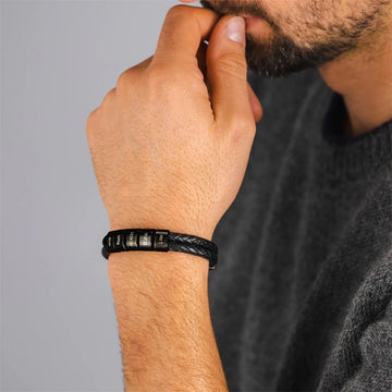 Men's Bracelet Engraved Beads Customized Multiple Names