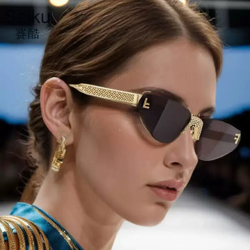 Luxury Brand Set Sunglasses Retro Punk Metal