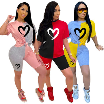 2-Piece Set Short Tops Short Pants Outfit for Sports or Casual Wear